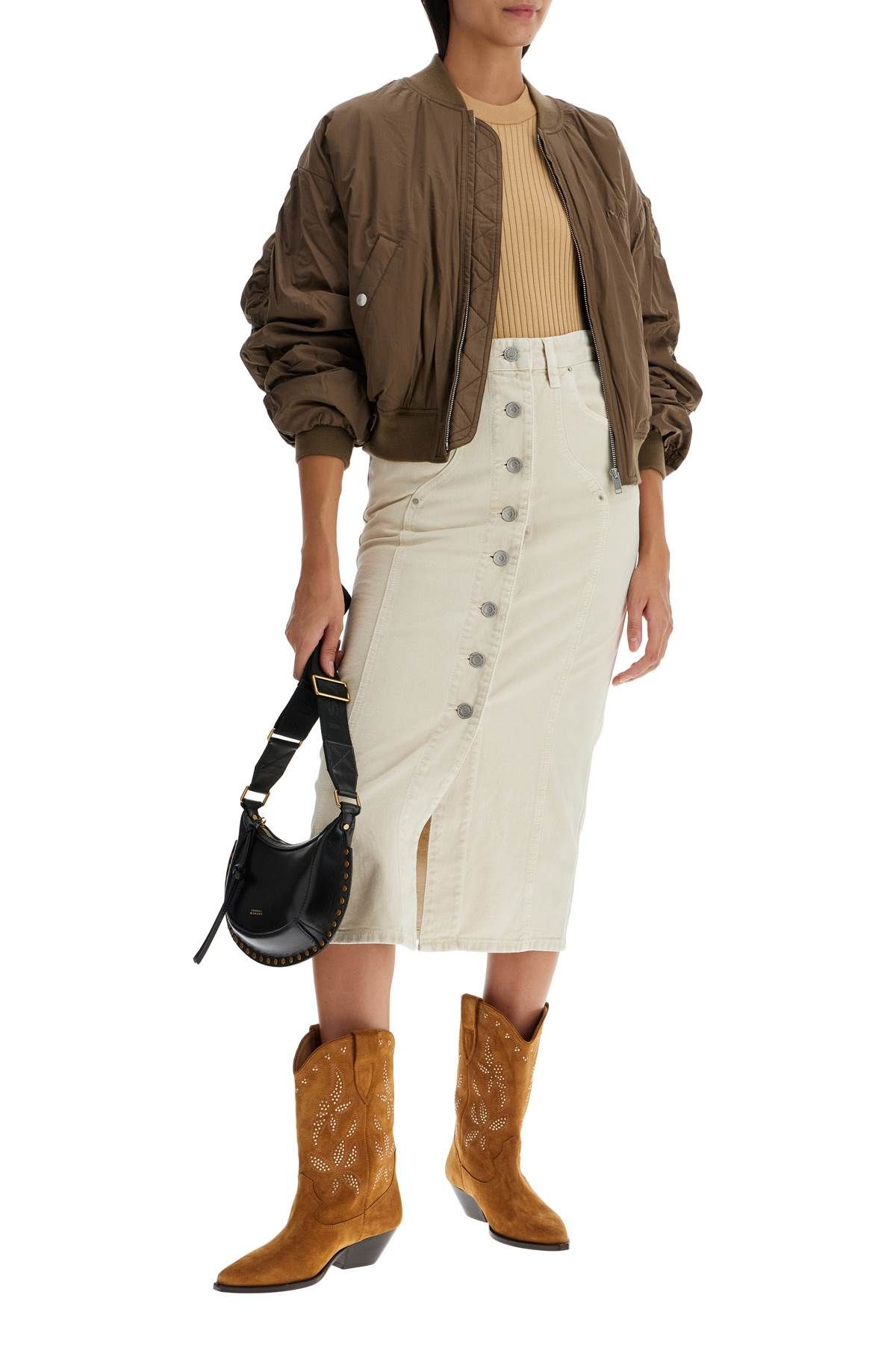 Shop Isabel Marant Étoile Bessime Oversized Bomber Jacket In Khaki