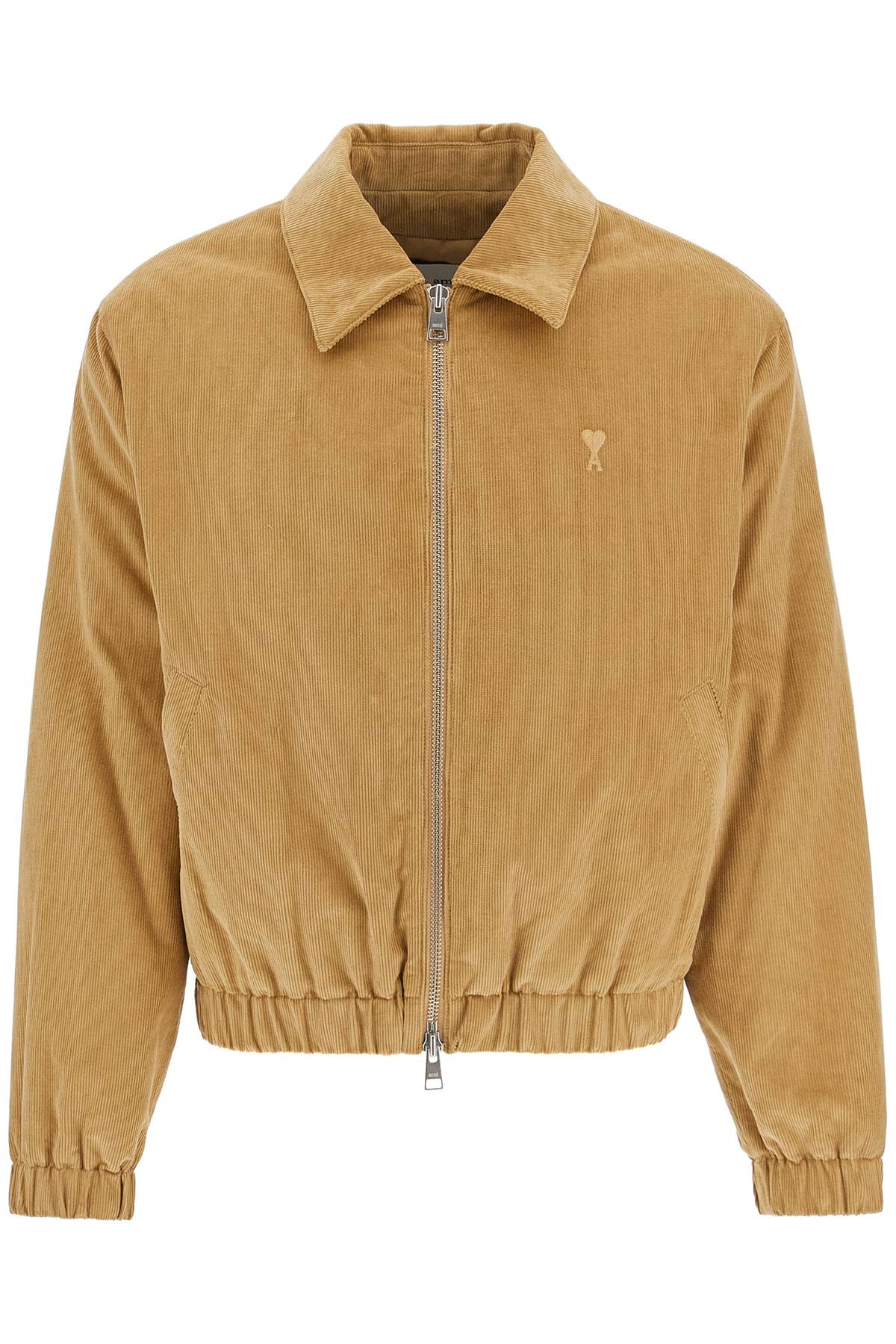 Shop Ami Alexandre Matiussi Corduroy Bomber Jacket In Beige