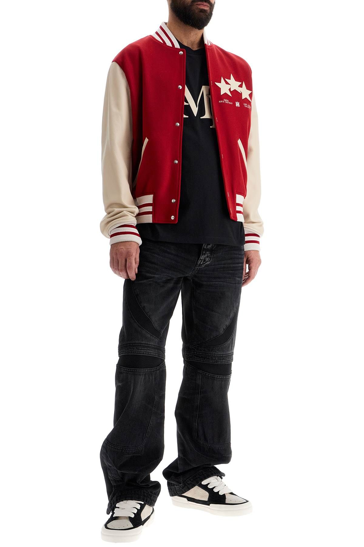 Shop Amiri Stars Bomber Jacket In Red