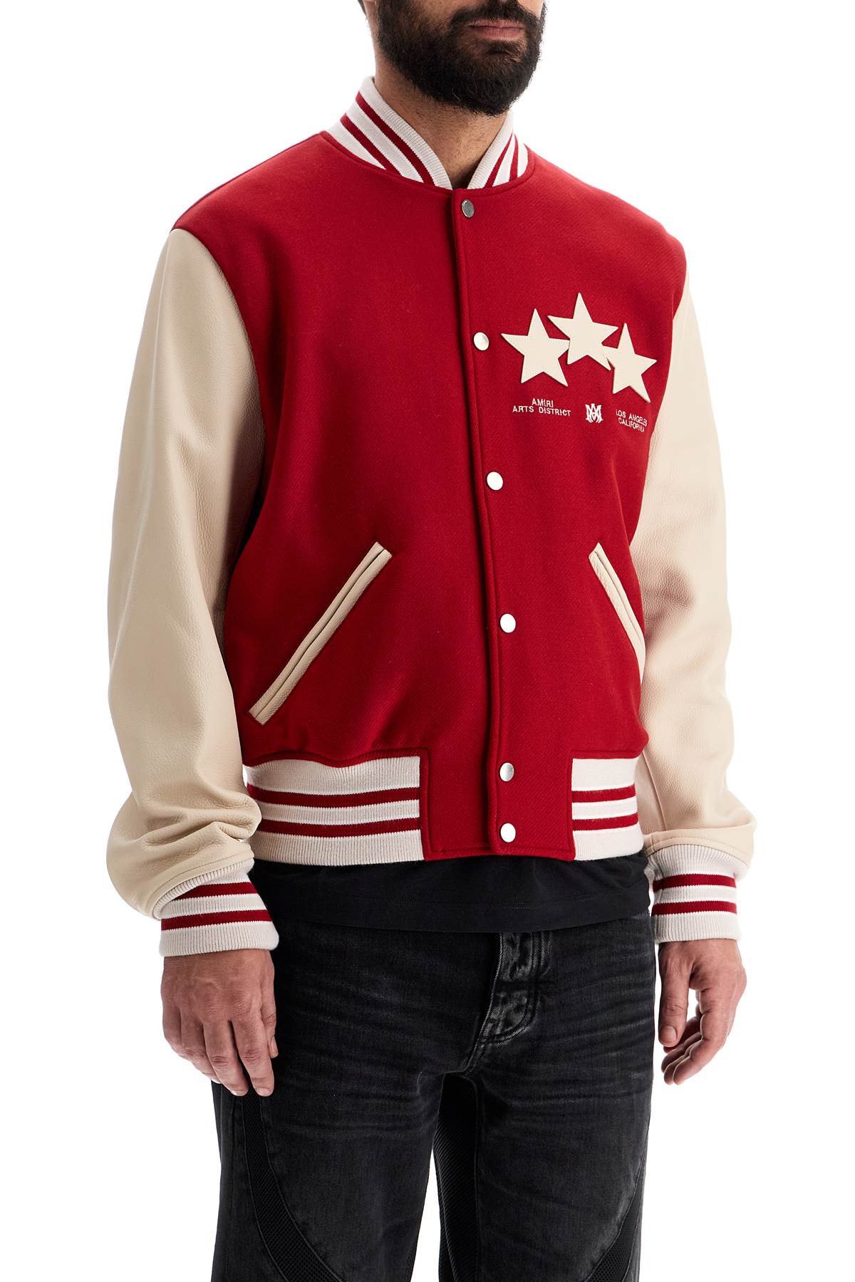 Shop Amiri Stars Bomber Jacket In Red