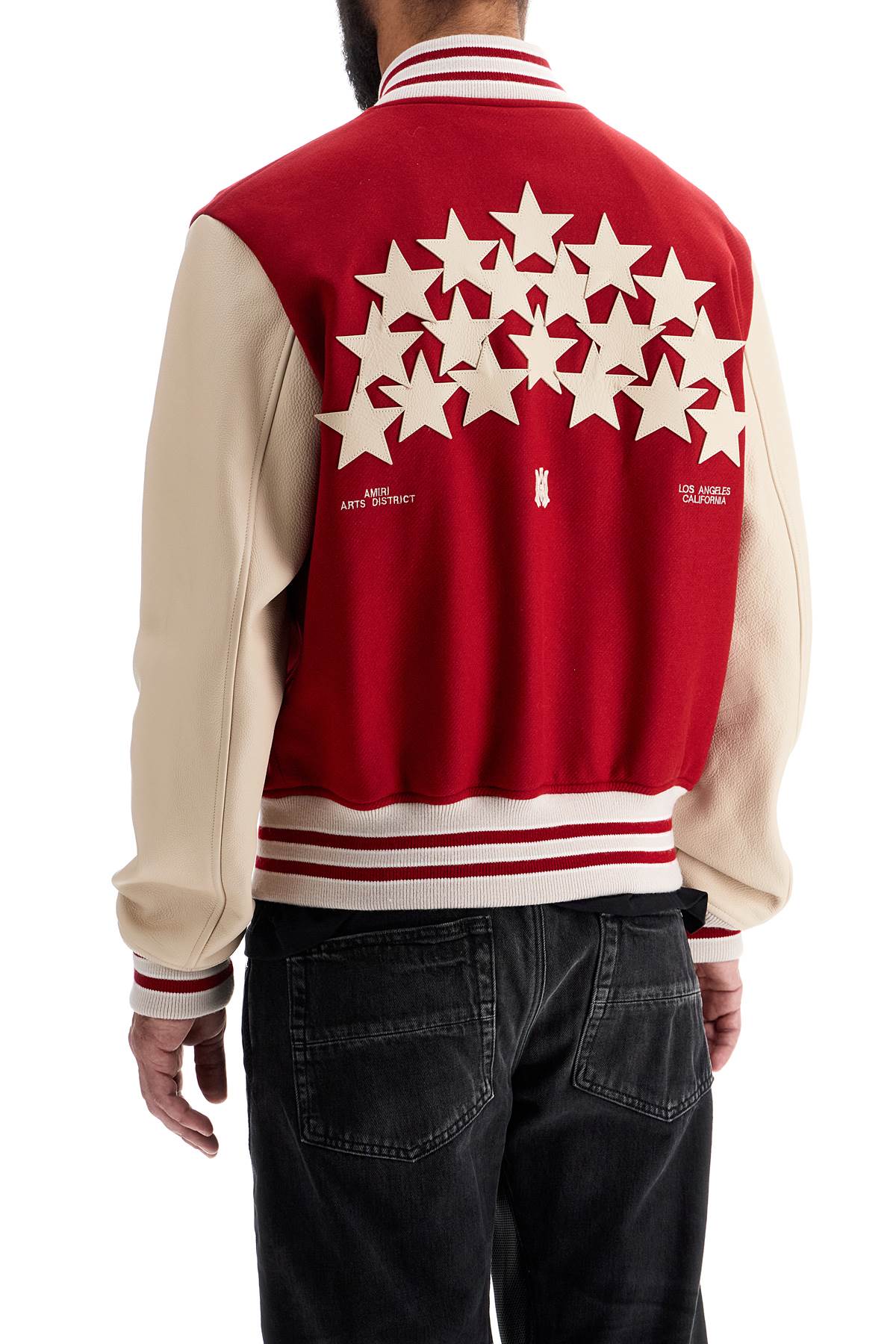 Shop Amiri Stars Bomber Jacket In Red