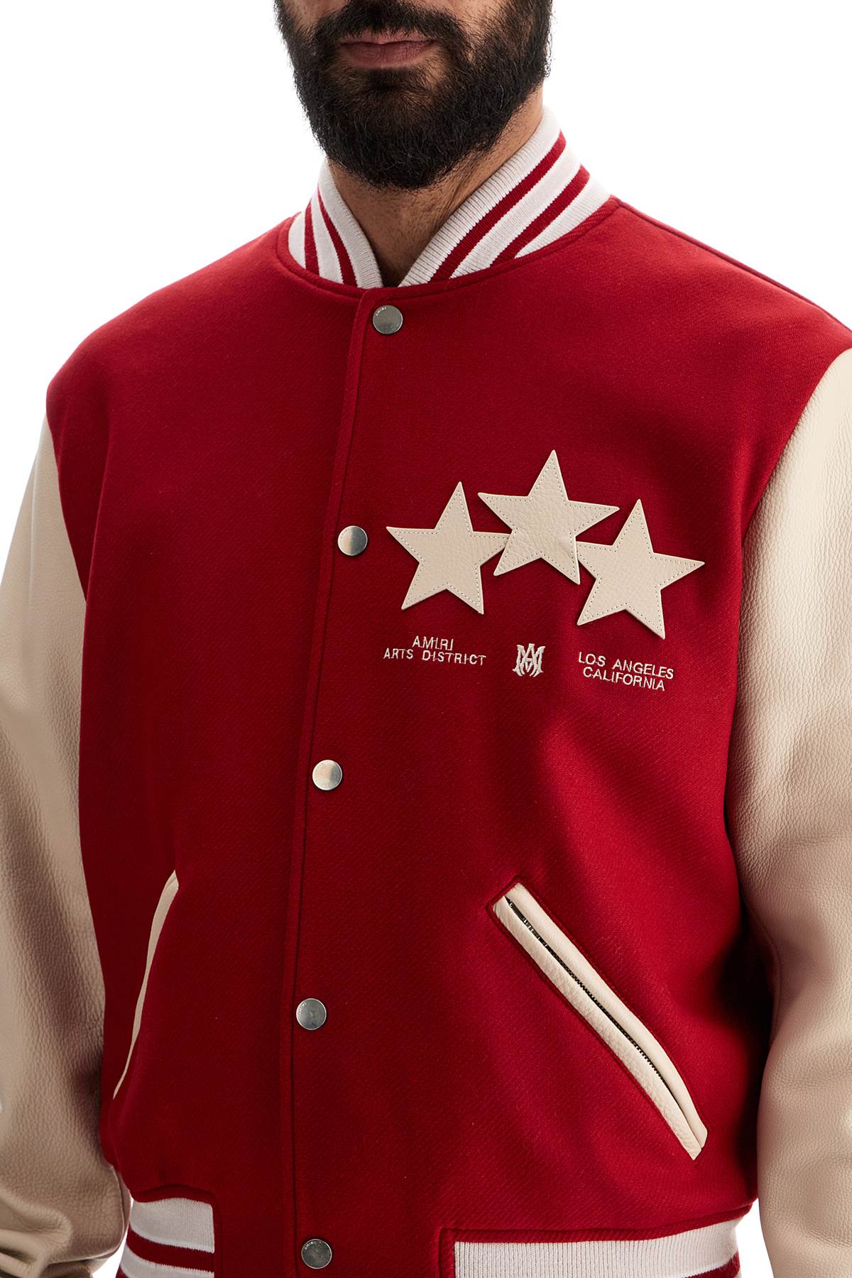 Shop Amiri Stars Bomber Jacket In Red