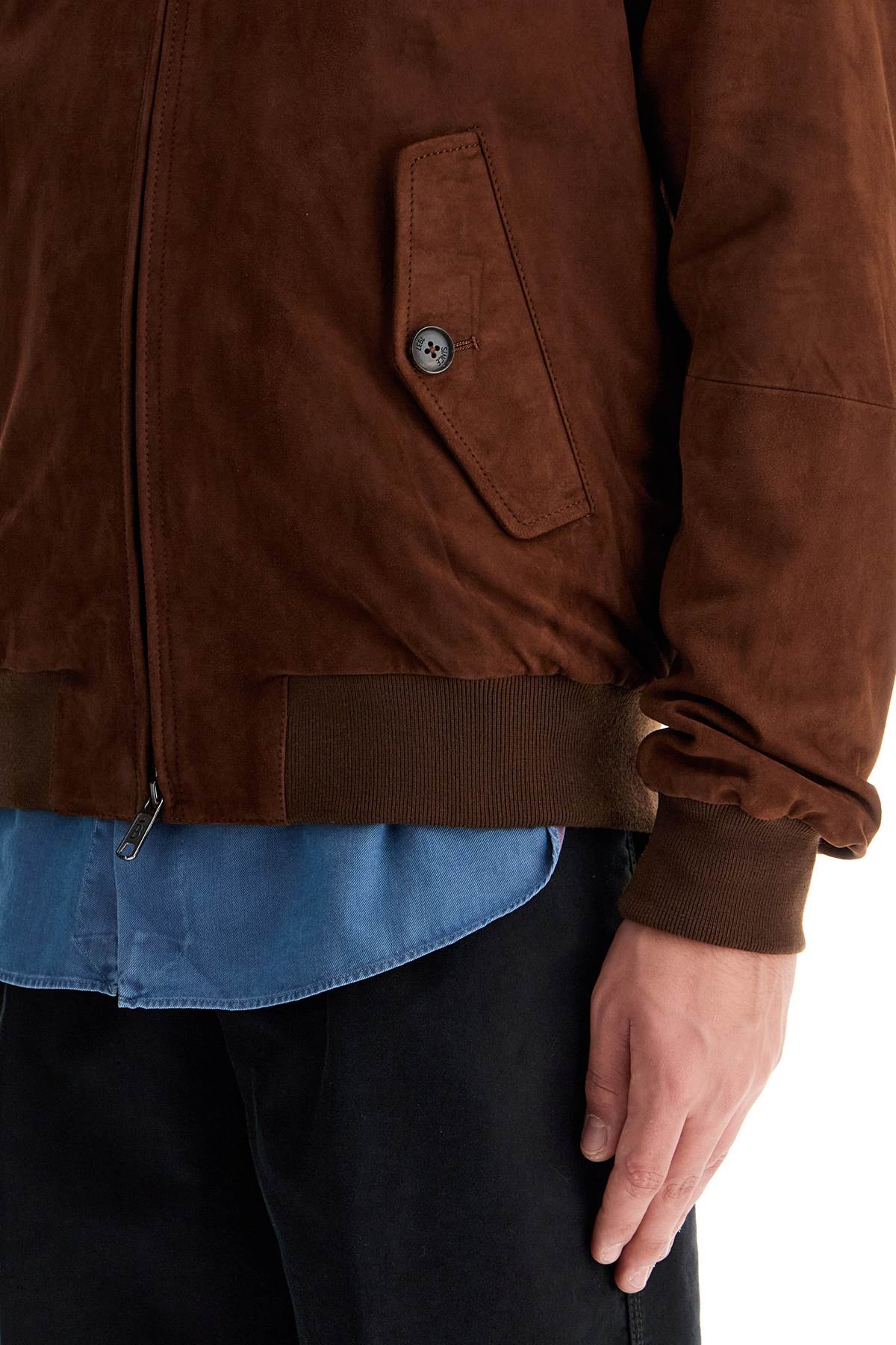 Shop Baracuta Harrington G9 Suede In Brown