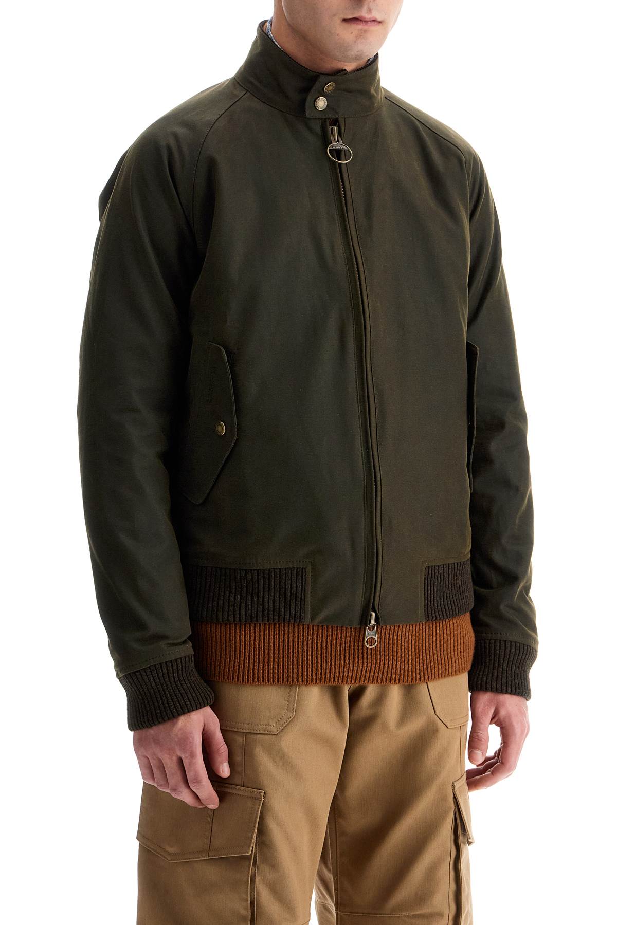 Shop Barbour X Baracuta Cino\n\nwaxed Cotton Bomber Door In Green