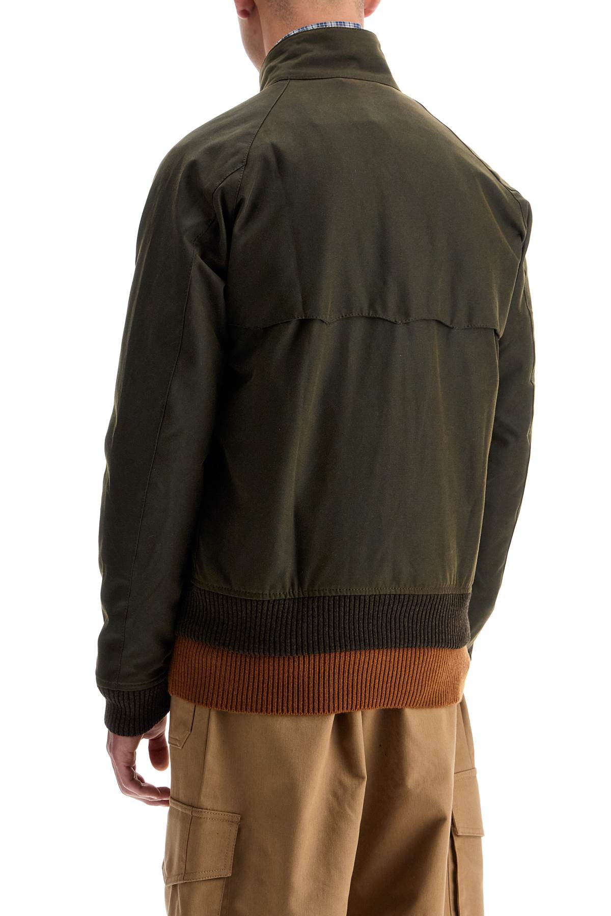 Shop Barbour X Baracuta Cino\n\nwaxed Cotton Bomber Door In Green