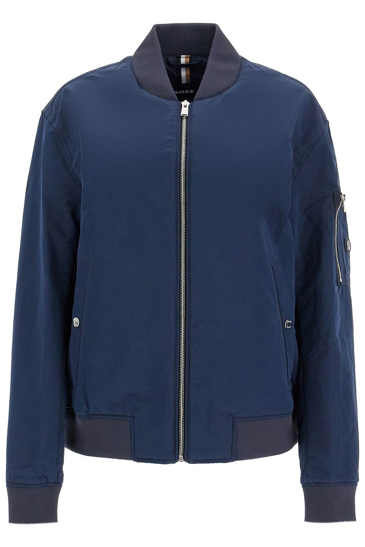 Shop Hugo Boss Waterproof Regular Fit Bomber Jacket In Blue