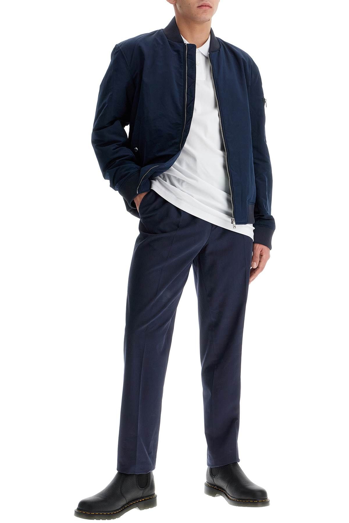 Shop Hugo Boss Waterproof Regular Fit Bomber Jacket In Blue