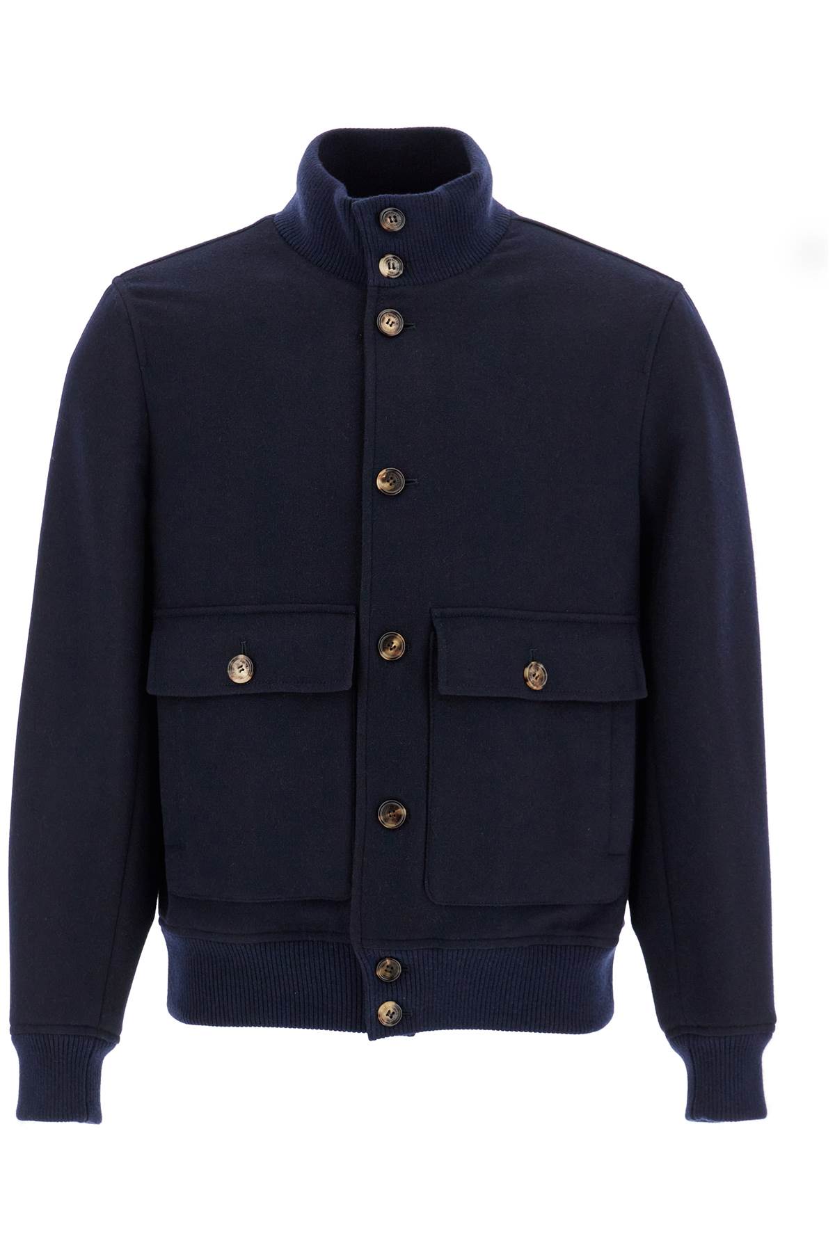 Shop Brunello Cucinelli Beaver Bomber Jacket In Italian In Blue