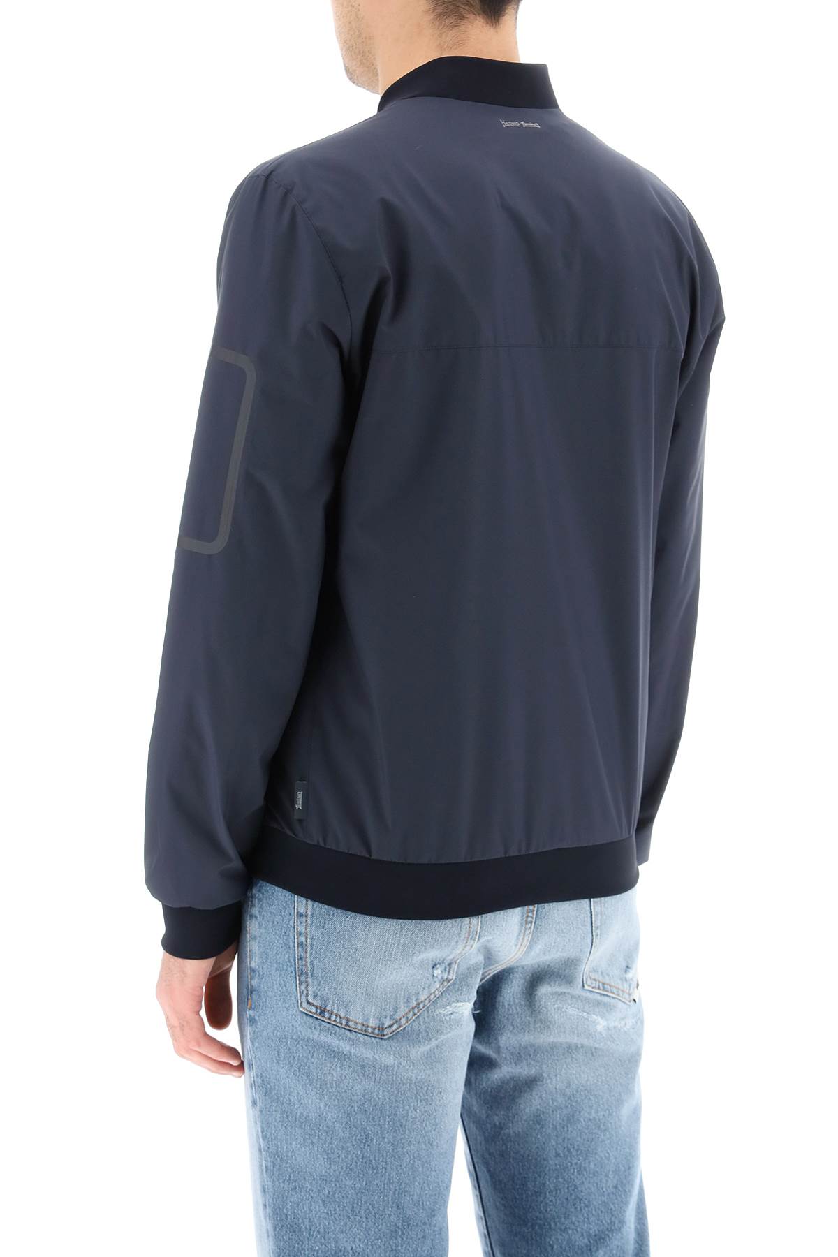 Shop Herno Laminar Bomber Jacket In Gore-tex Infinium In Blue