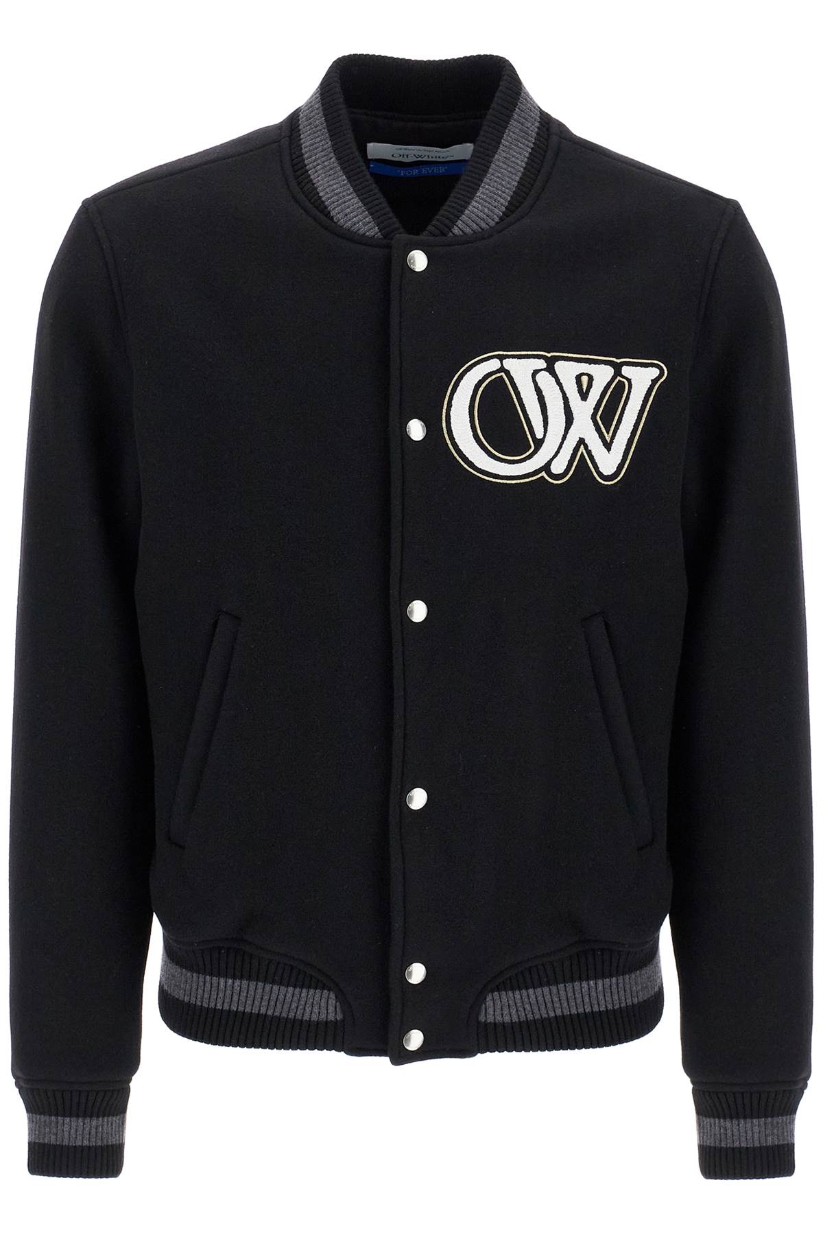 Shop Off-white Embroidered Lettering Varsity In Black