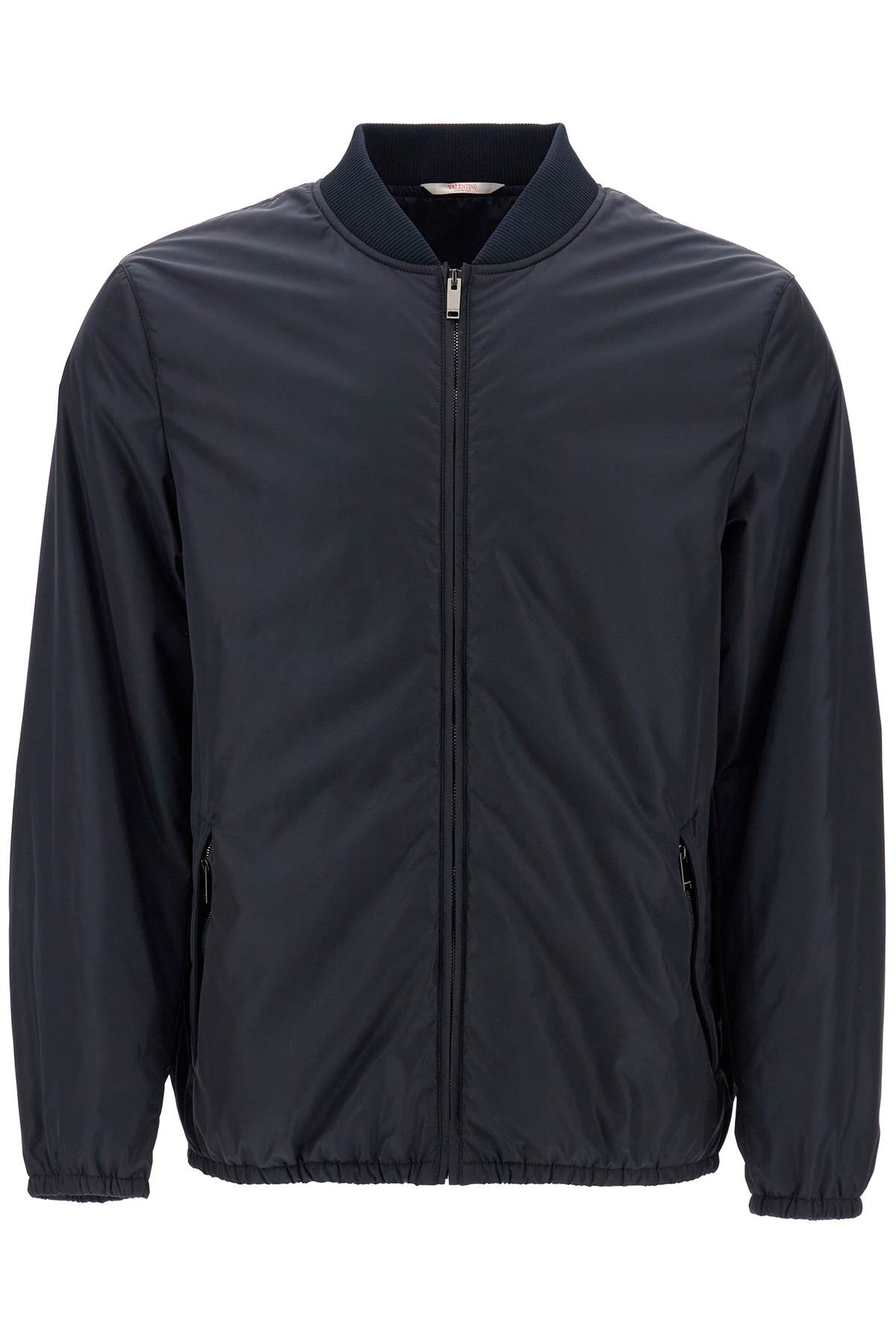 Shop Valentino Nylon Bomber Jacket In Blue