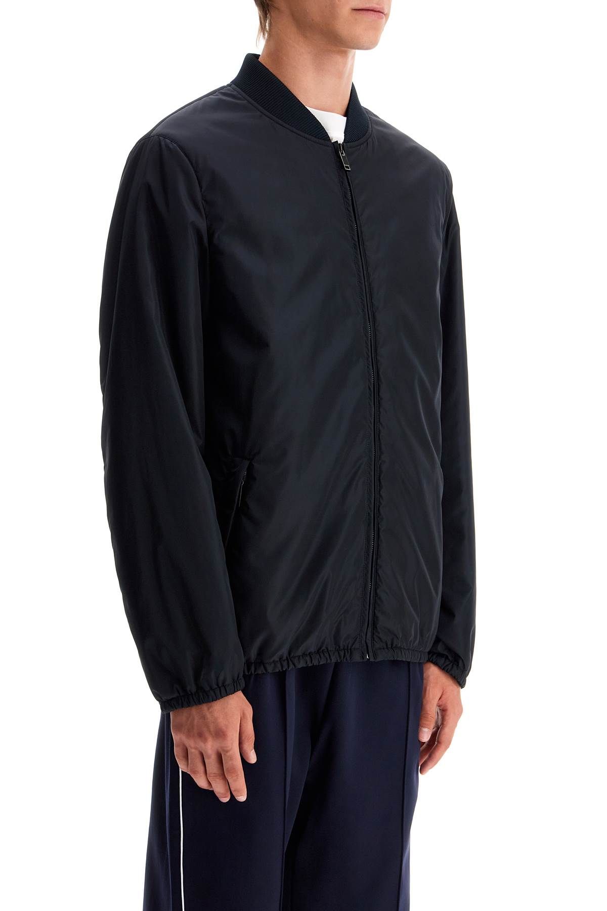 Shop Valentino Nylon Bomber Jacket In Blue