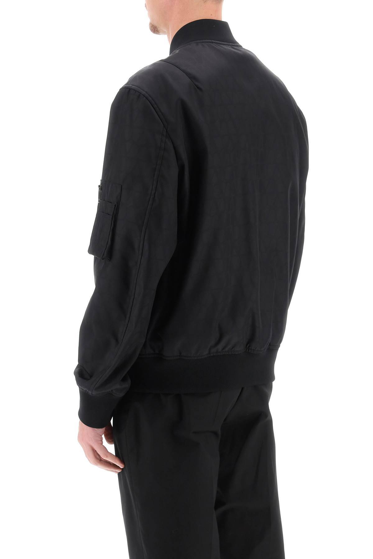 Shop Valentino Toile Iconographe Light Bomber Jacket In Black