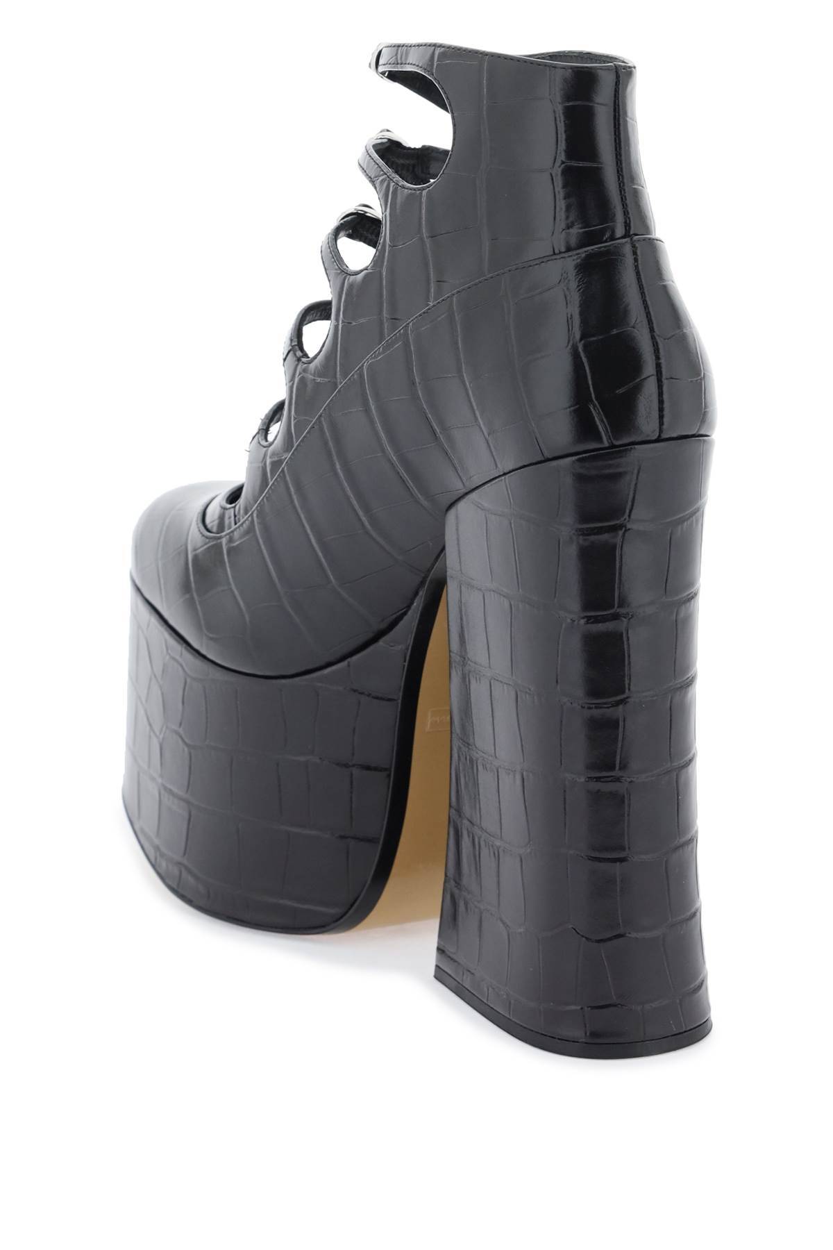 Shop Marc Jacobs The Croc Embossed Kiki Ankle Boots In Black