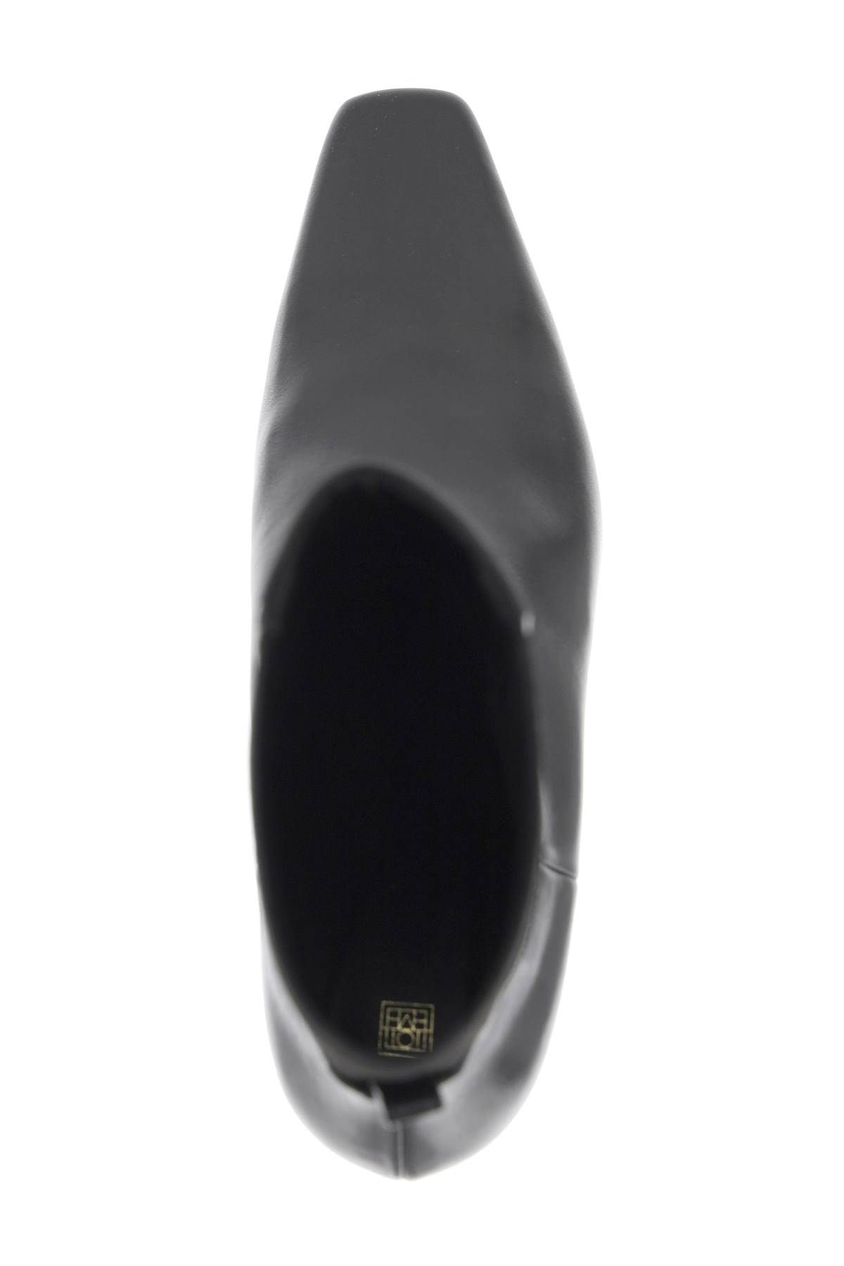 Shop Totême Mid Heel Leather Boots In Black