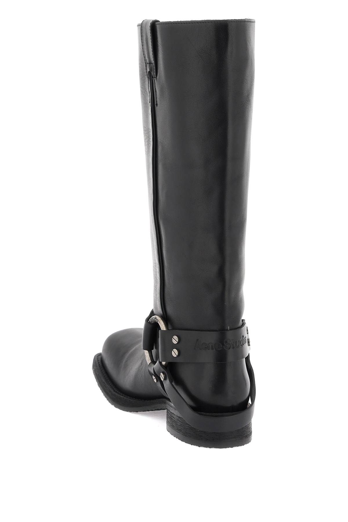 Shop Acne Studios Leather Biker Boots In In Black