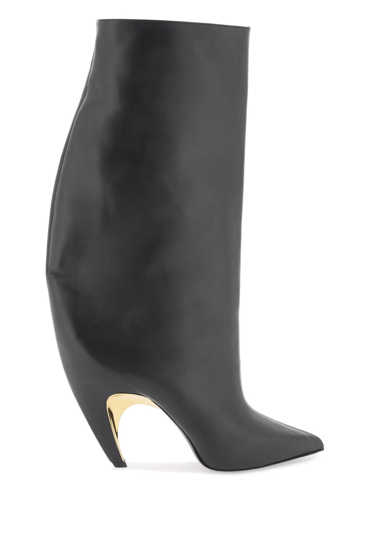 Shop Alexander Mcqueen Leather Armadillo Boots In Black