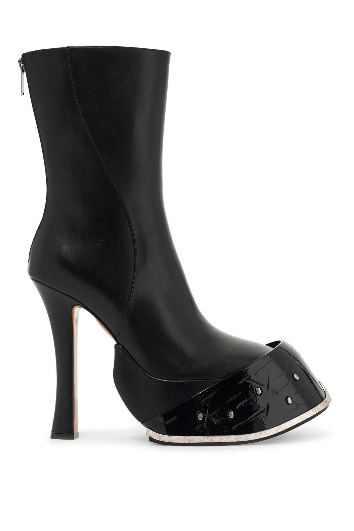 Shop Alexander Mcqueen Horseshoe Iron Boots In Black