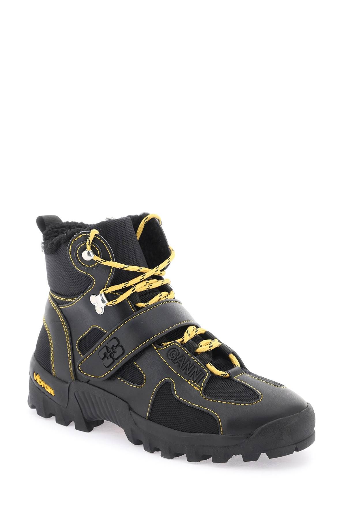 Shop Ganni Performance Hiking Ankle Boots In Black