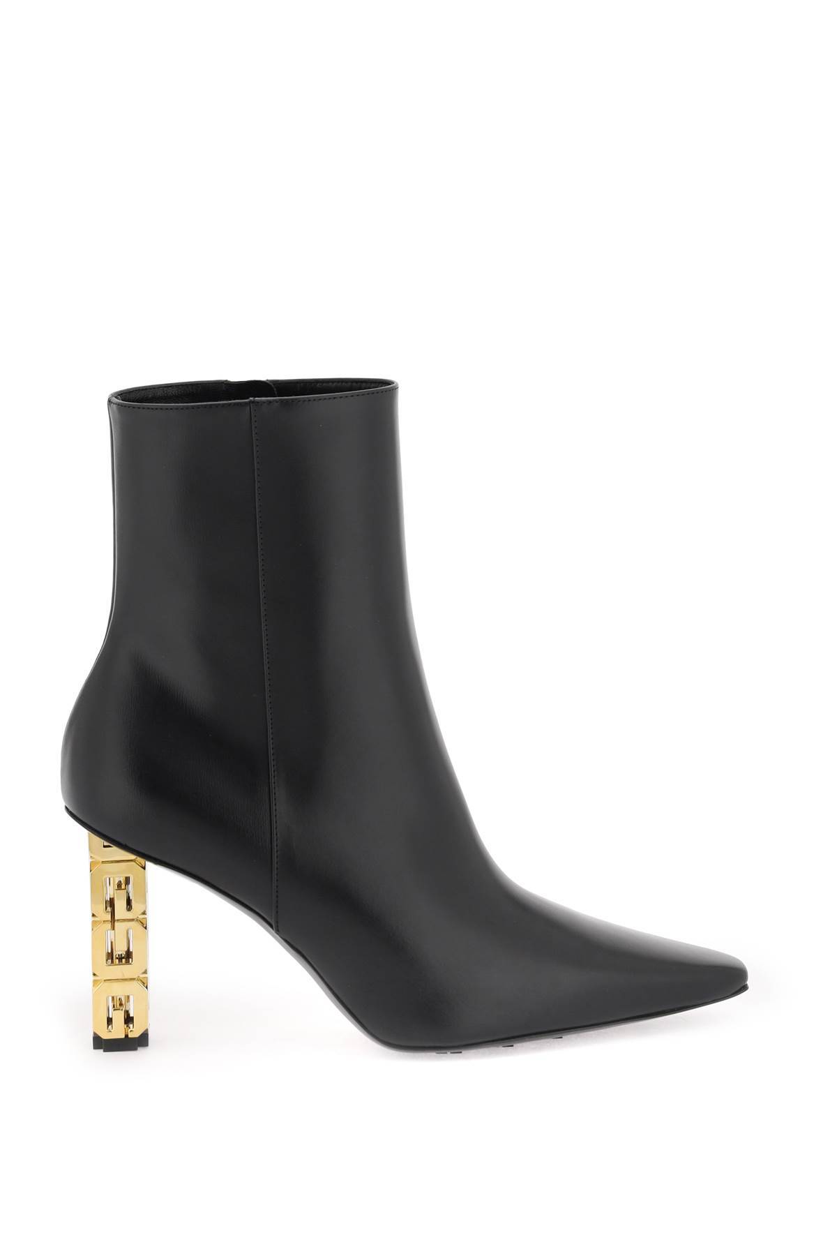GIVENCHY leather ankle boots with g cube heel