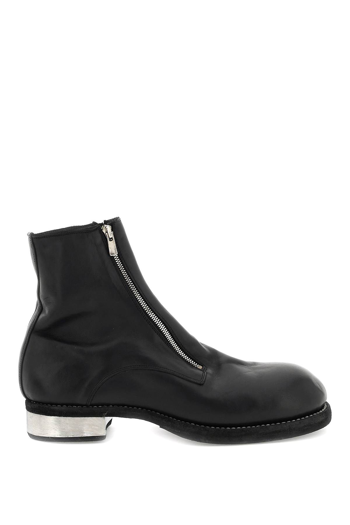 Shop Guidi Leather Double-zip Ankle Boots In Black