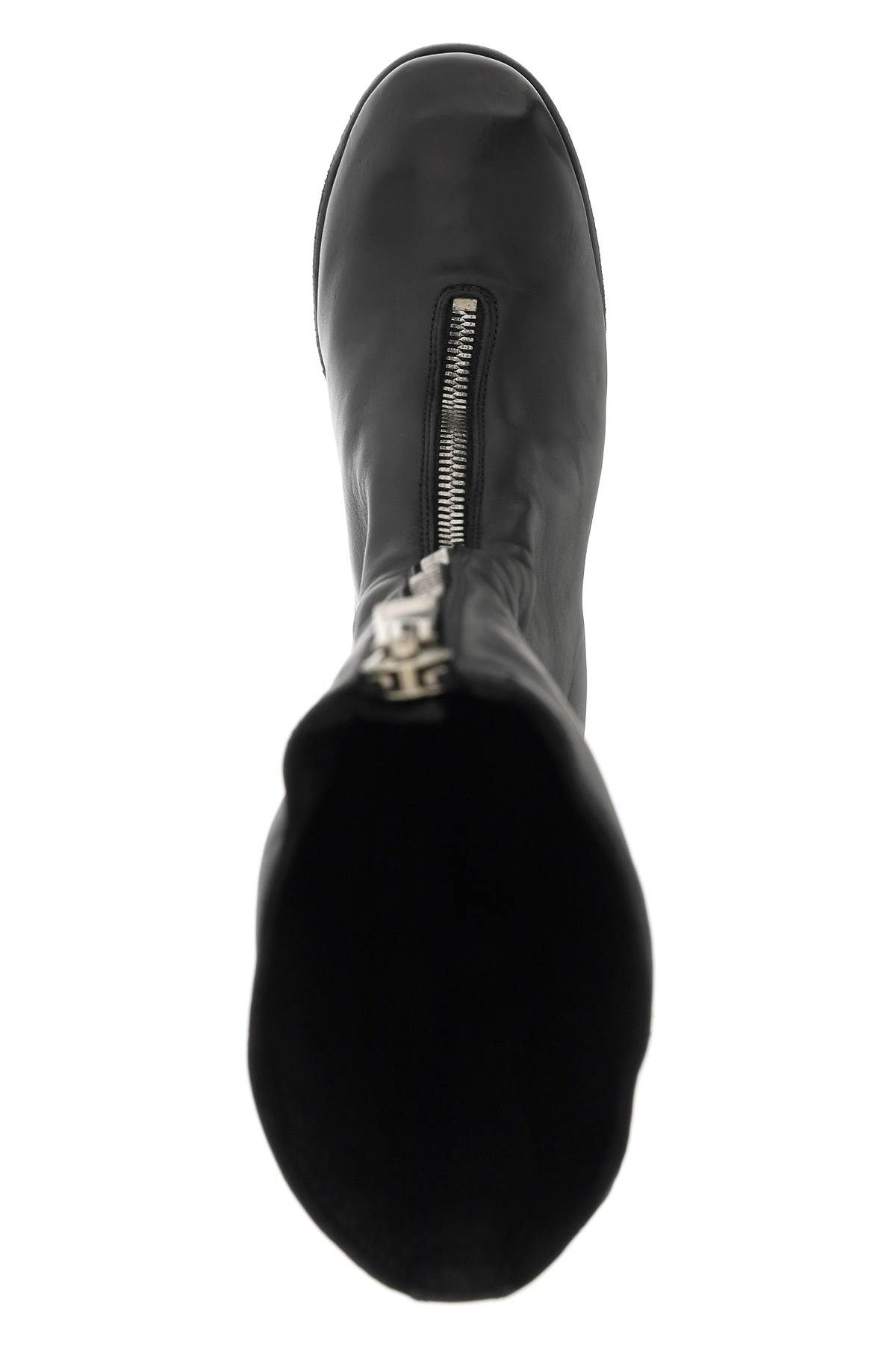 Shop Guidi Front Zip Leather Boots In Black