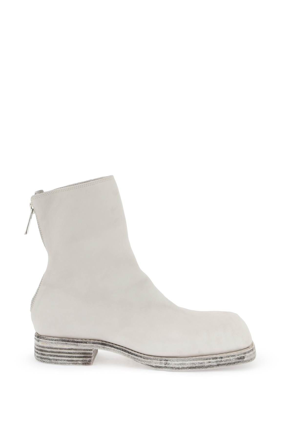 Shop Guidi Leather Ankle Boots In Grey