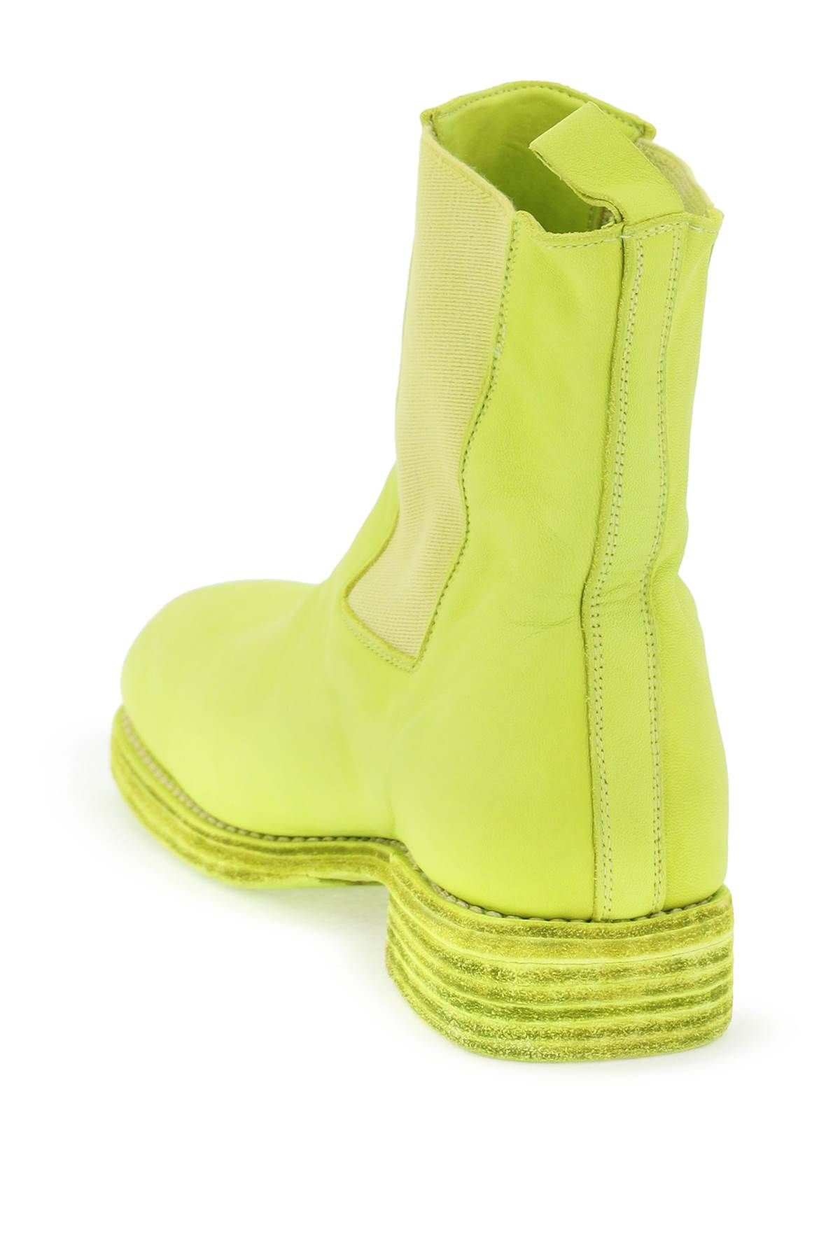 Shop Guidi Leather Chelsea Ankle Boots In Yellow