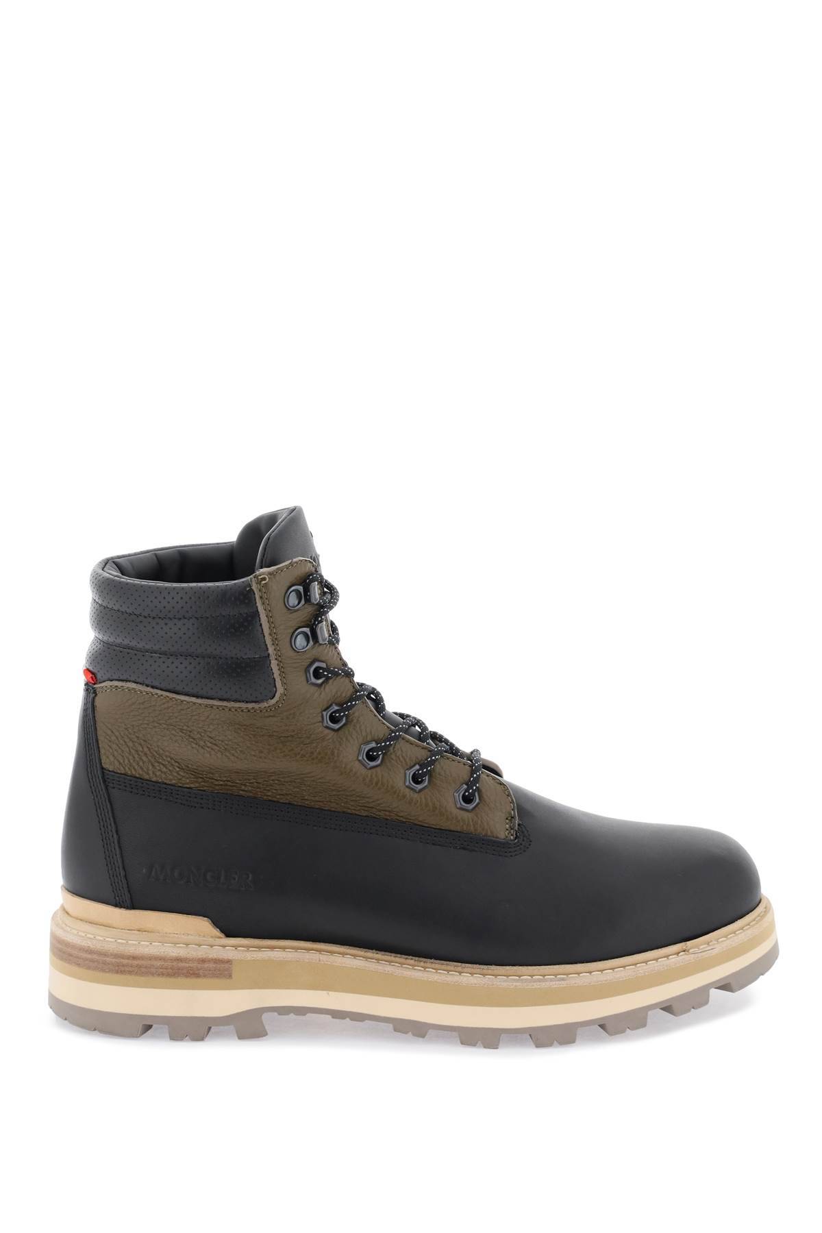 Shop Moncler Peka Lace-up Boots In Black,brown
