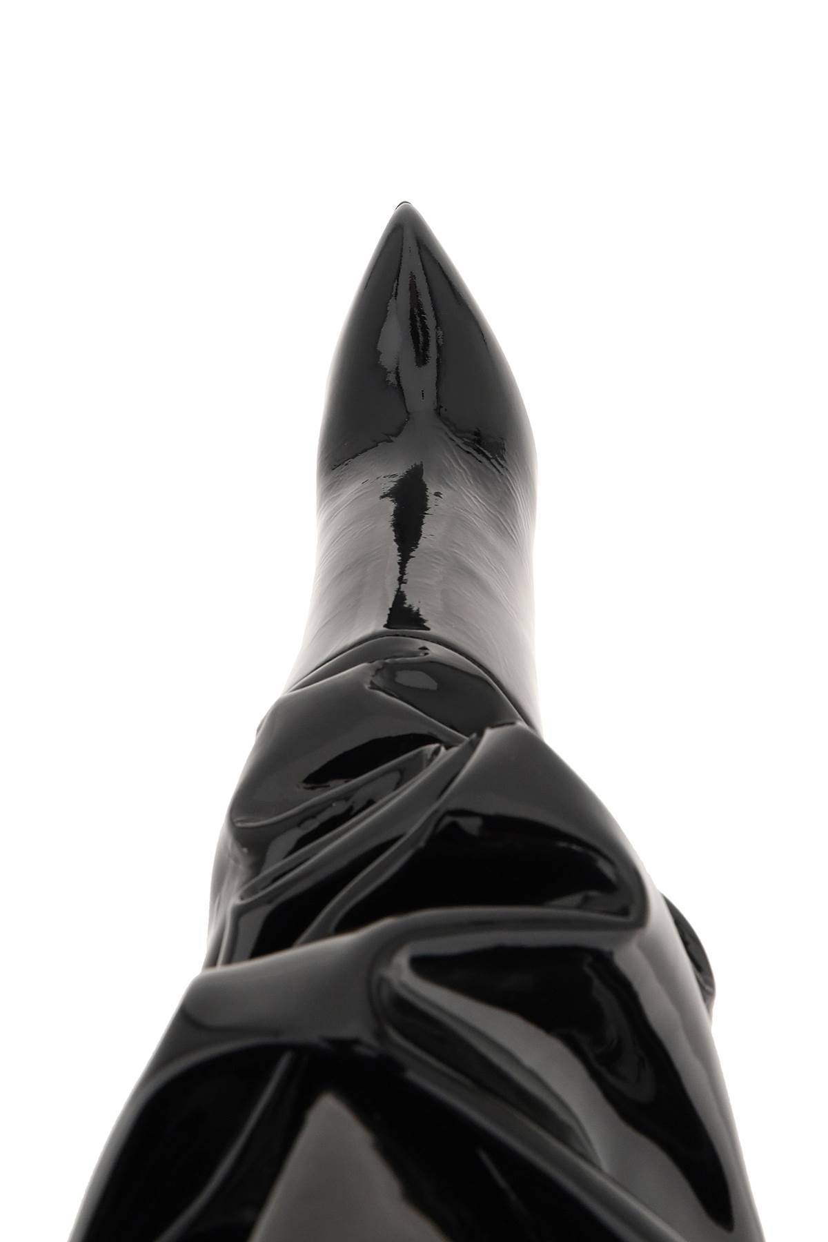 Shop Paris Texas Slouchy Patent Leather Stiletto Boots In Black