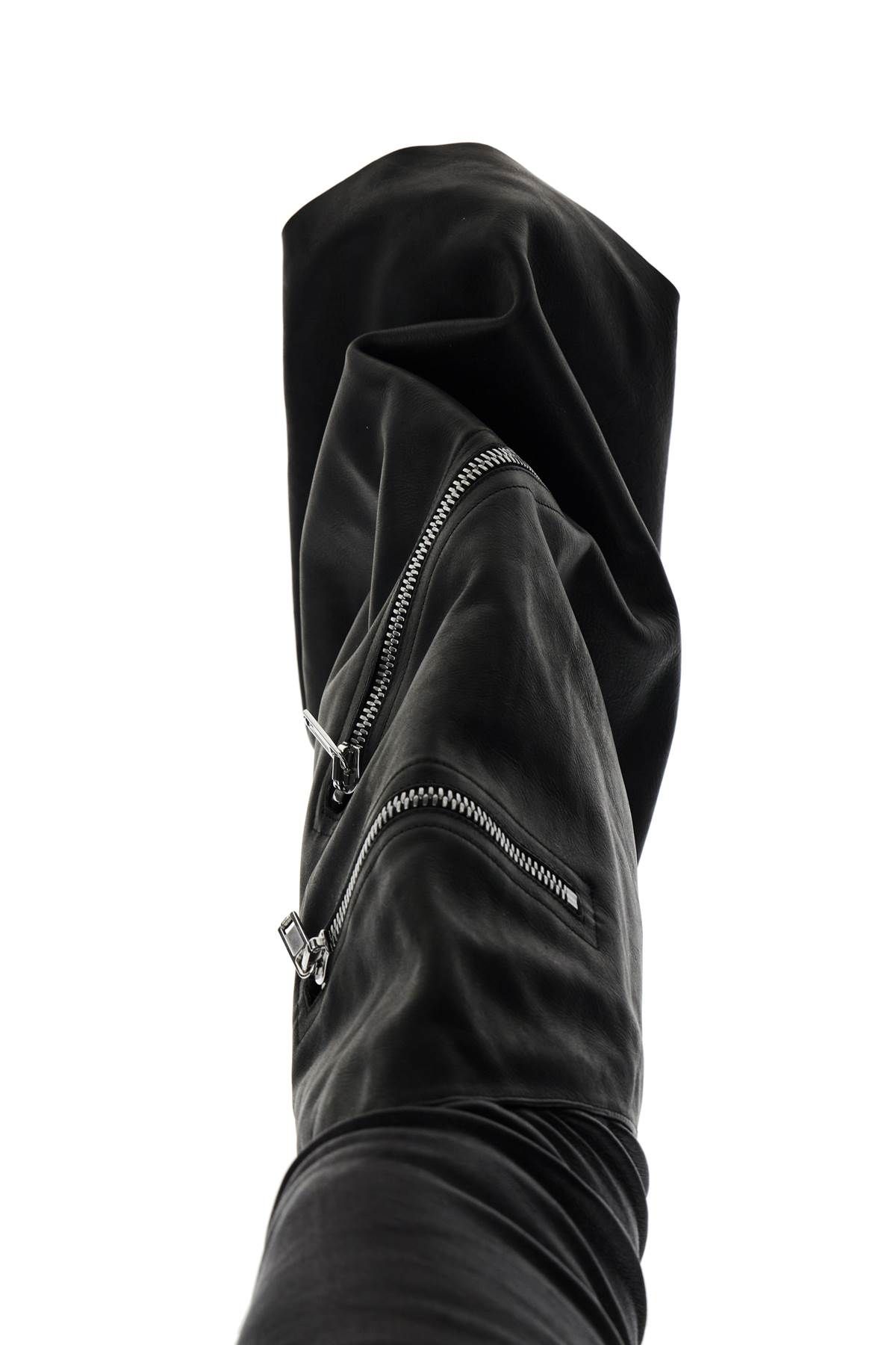 Shop Rick Owens Cargo Flares Sneak Leather Boots In Black