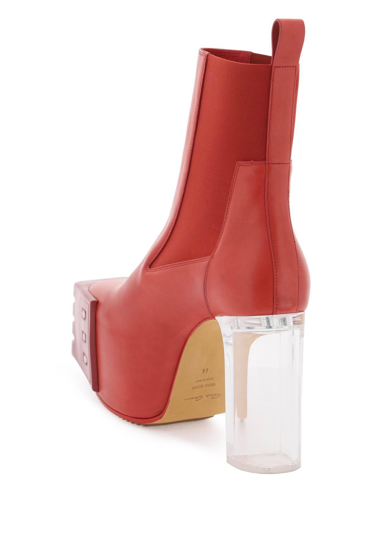 Shop Rick Owens Luzor Grilled Ankle Boots In Red