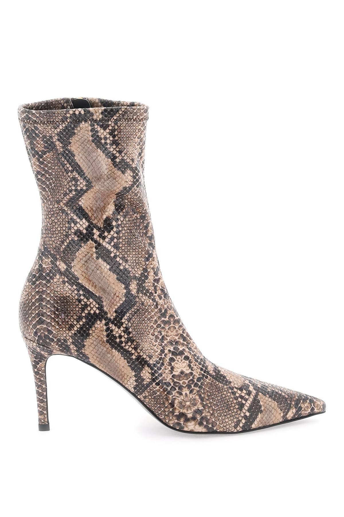 Stella Mccartney Python Print Ankle Boots In Brown