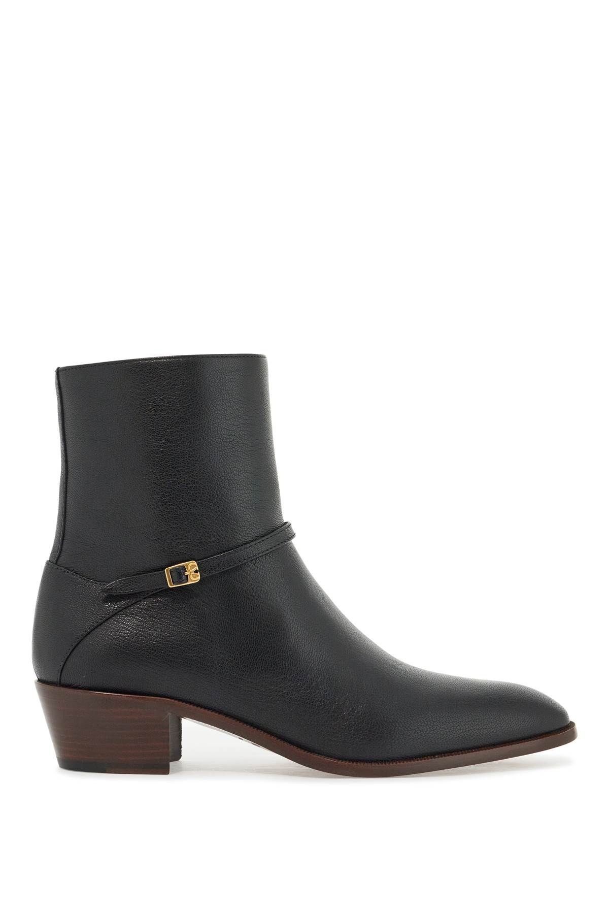 Valentino Garavani Valentino Pat Almond Toe Ankle Boots In Black