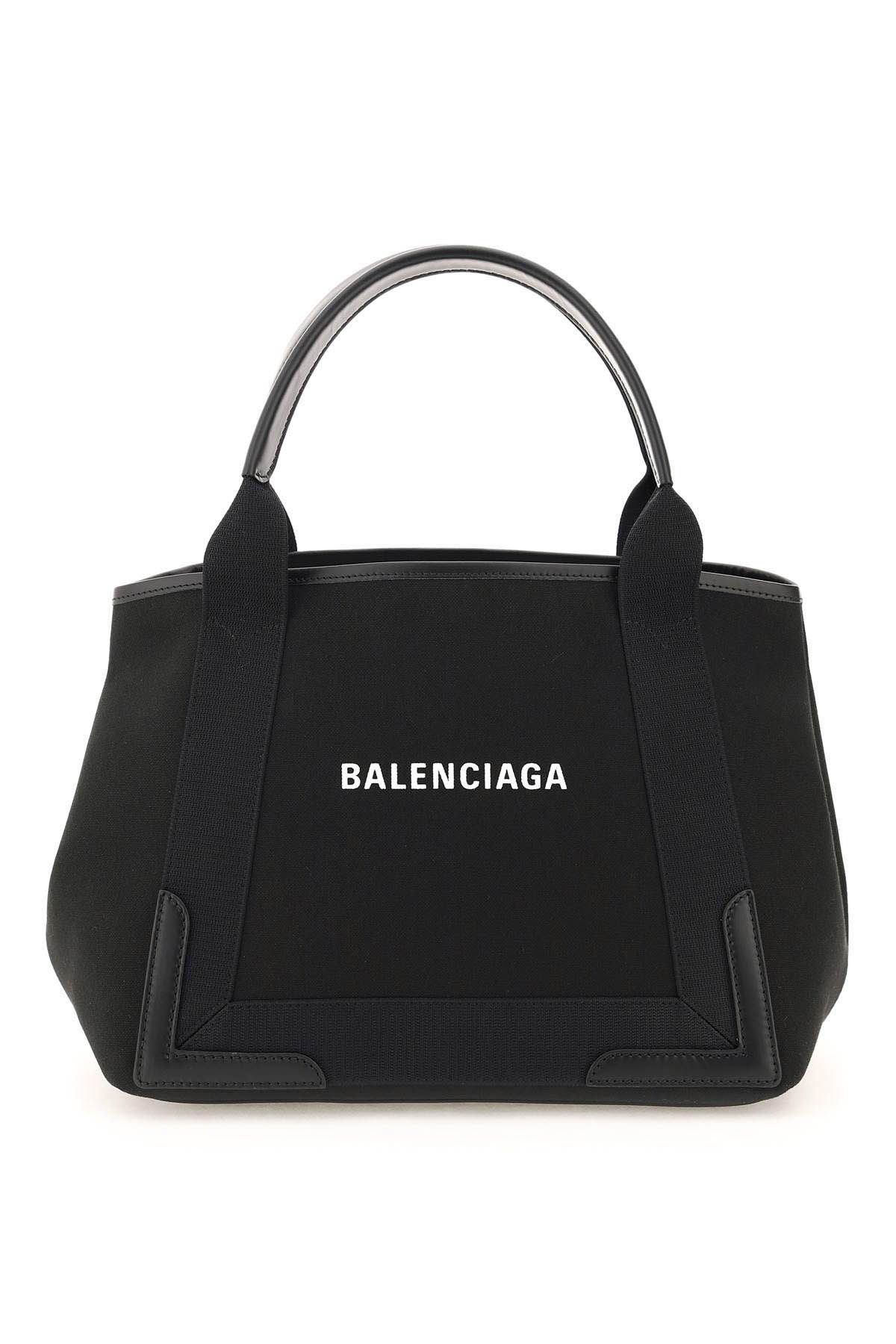 Shop Balenciaga Cabas Navy Xs Bag In Black