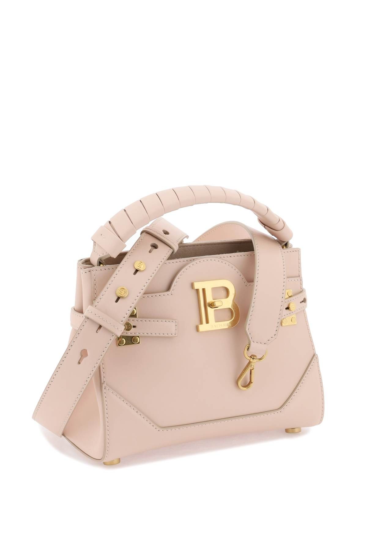 Shop Balmain B-buzz 22 Top Handle Handbag In Pink,neutro