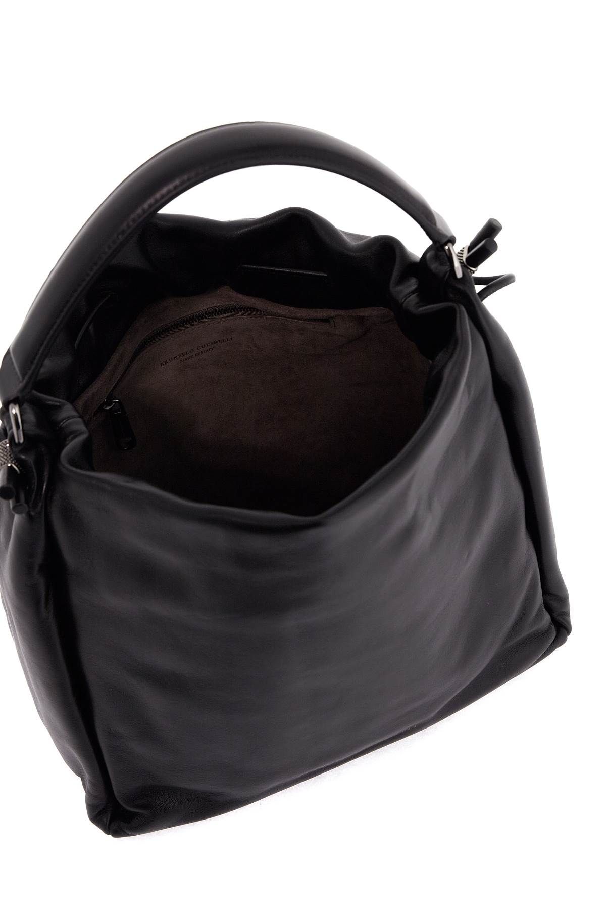 Shop Brunello Cucinelli Handbag With Monile Embell In Black