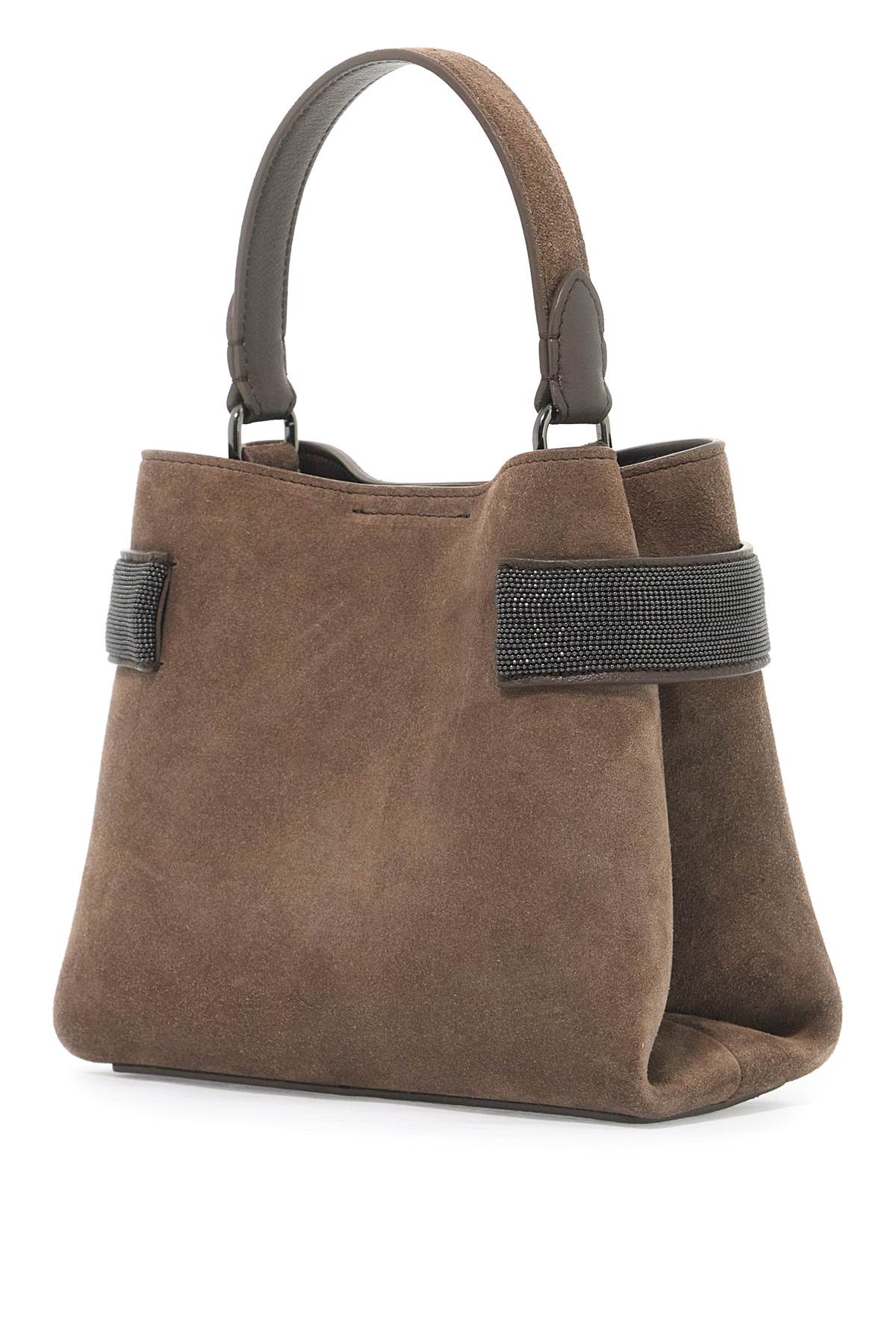 Shop Brunello Cucinelli Handbag With Precious Bands In Brown