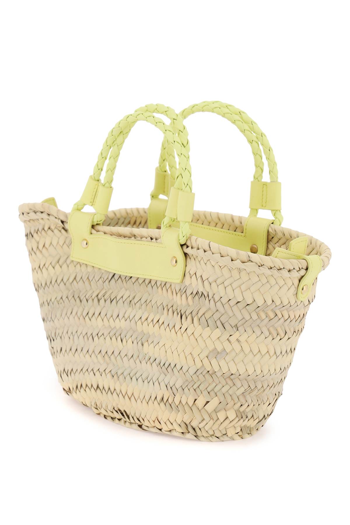 Shop Castaã±er Raffia Basket Bag For In Neutro,yellow