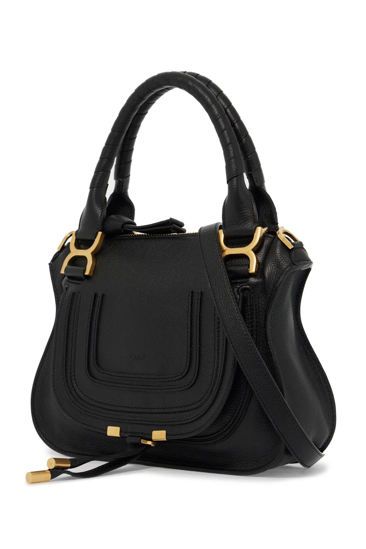 Shop Chloé Marcie Double Handle Bag In Black