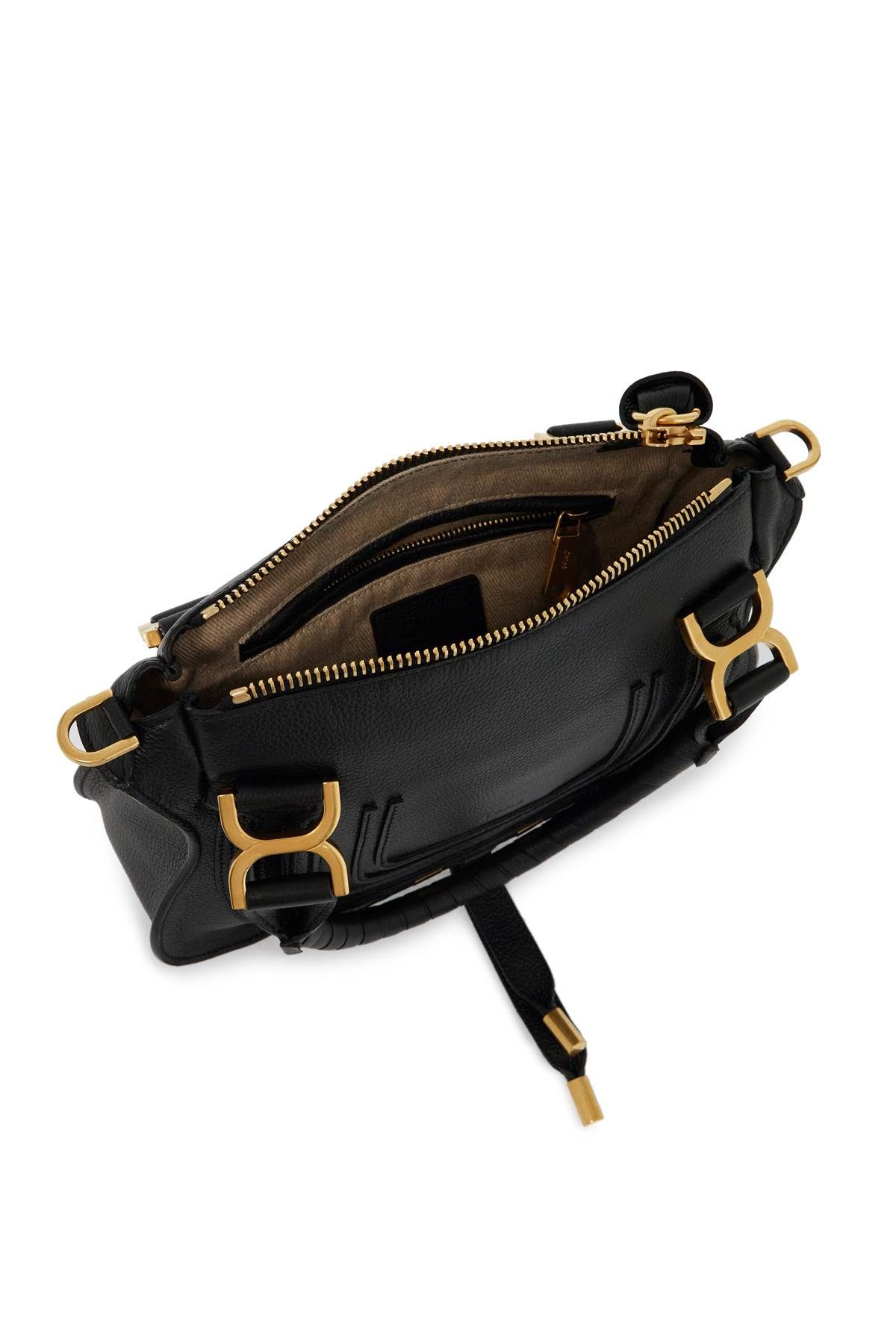 Shop Chloé Marcie Double Handle Bag In Black