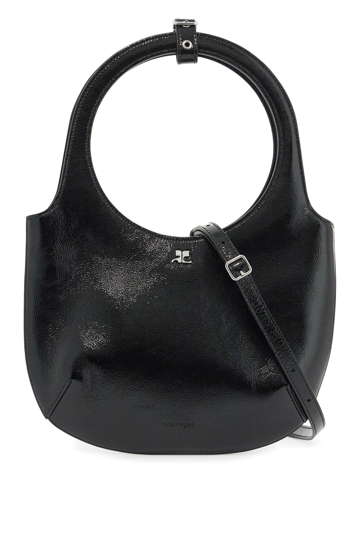 Shop Courrèges "handbag Holy In Naplack In Black