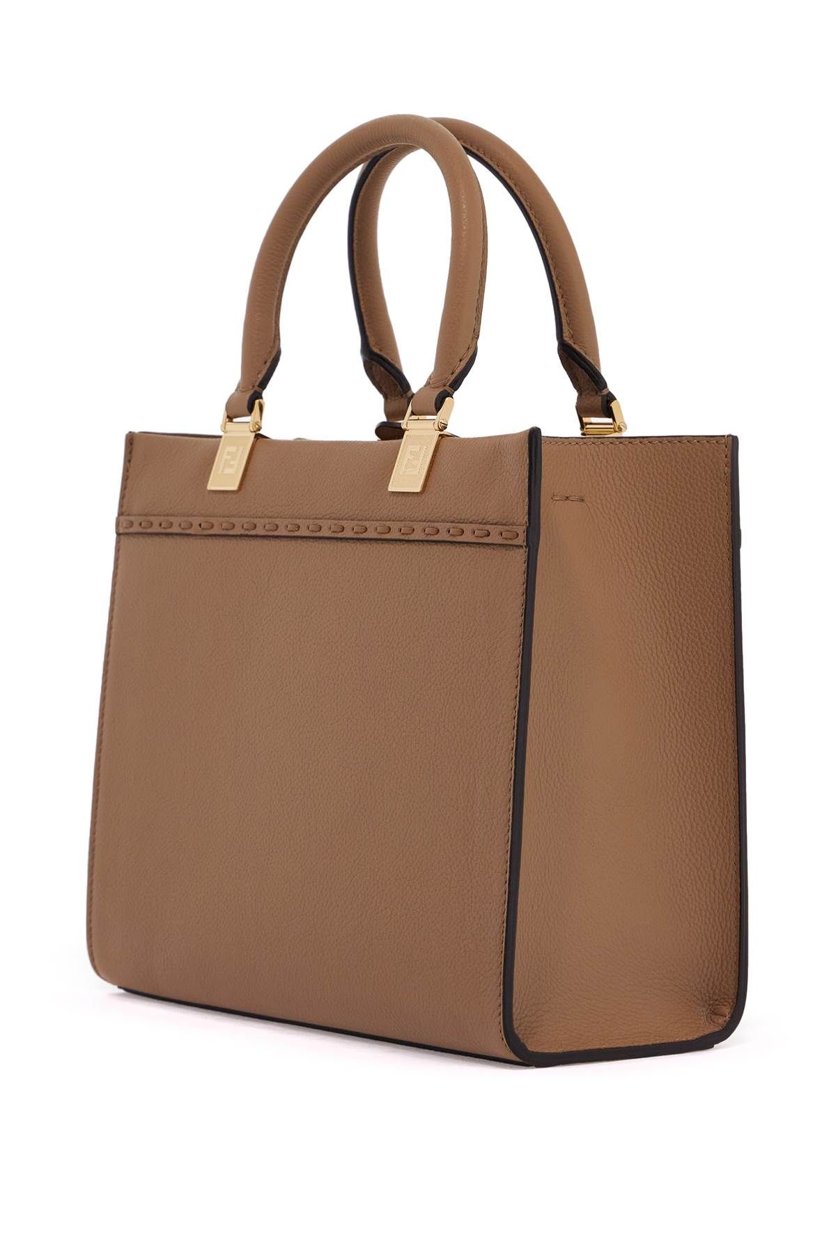 Shop Fendi Small Sunshine Shopper Bag In Brown