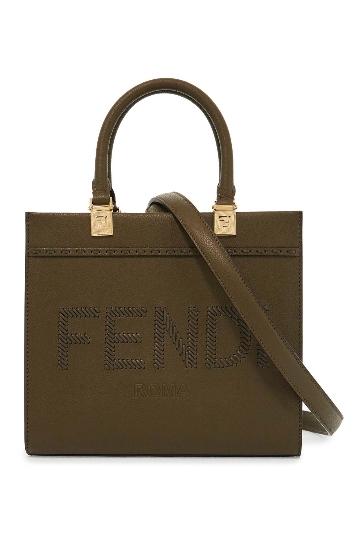 Shop Fendi Small Sunshine Shopper Bag In Green