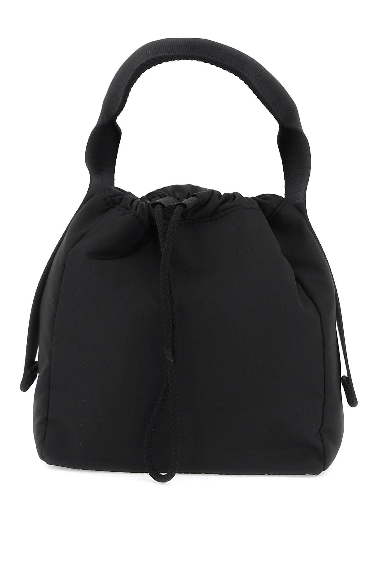 Shop Ganni Recycled Nylon Handbag With 9 In Black