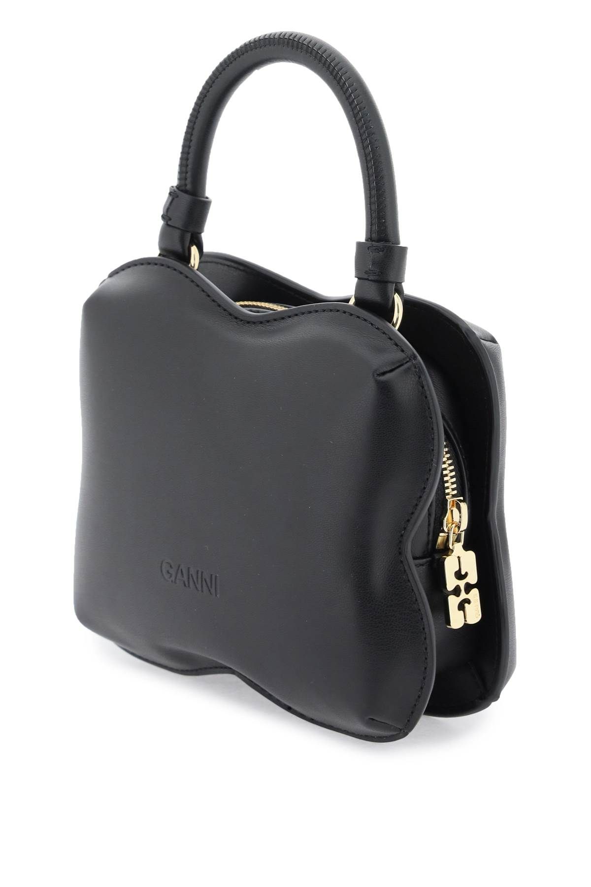 Shop Ganni Butterfly Handbag In Black