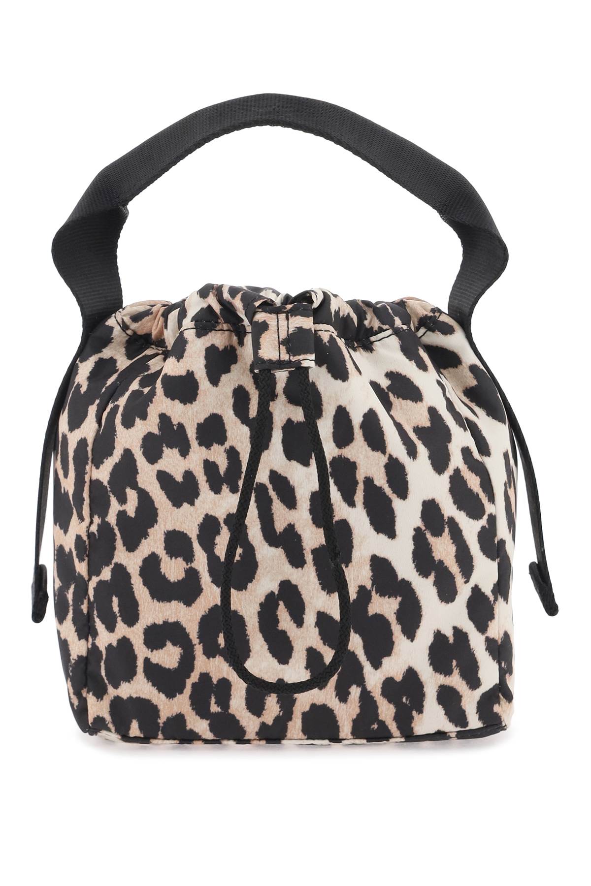 Shop Ganni Leopard Tech Handbag In Beige