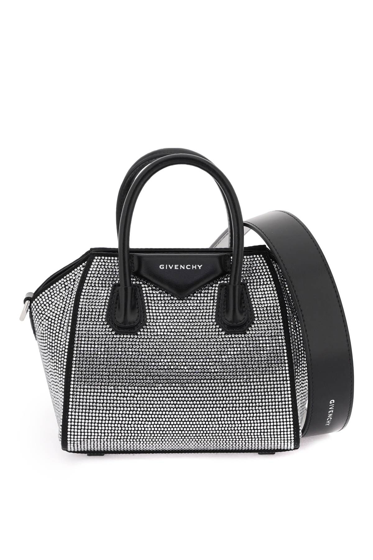 Givenchy 'antigona Toy' Bag With Rhinestones In Black,silver
