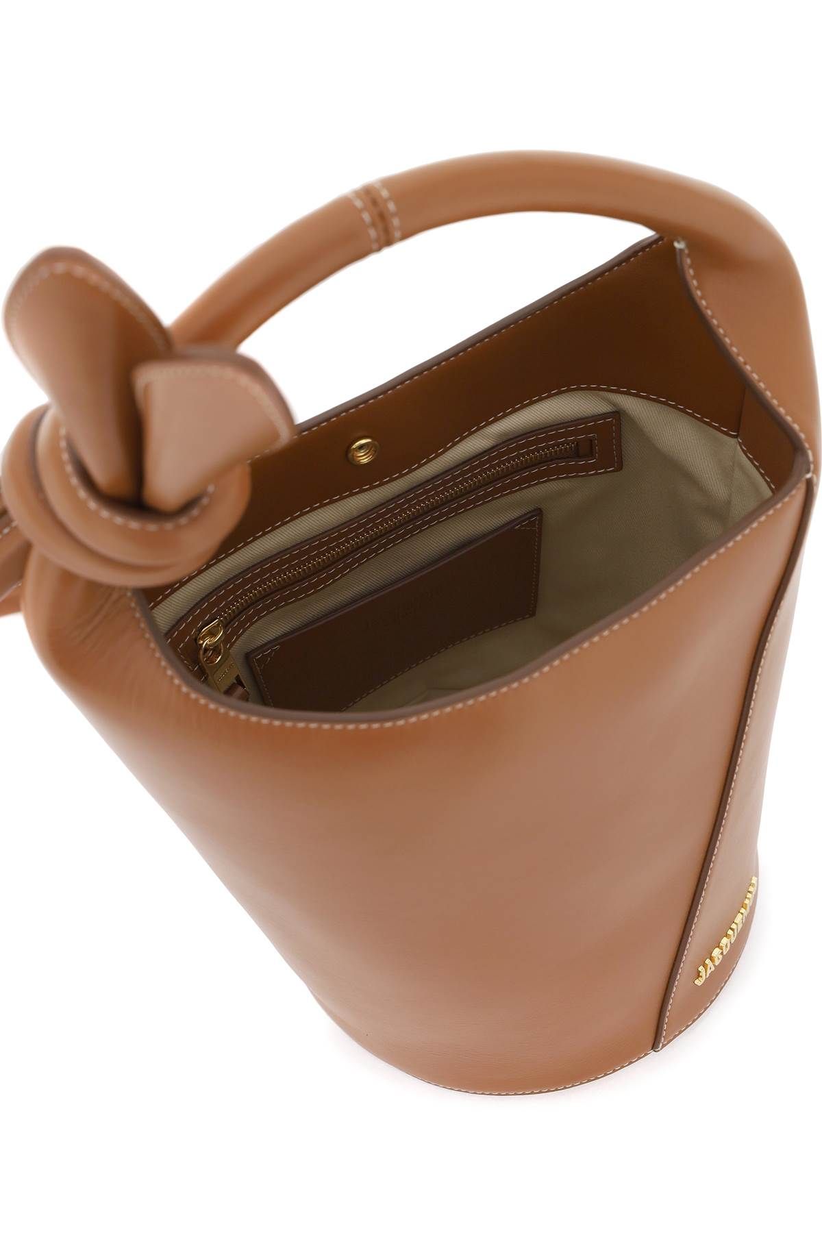 Shop Jacquemus "le Petit Tourni Bucket Bag In Brown
