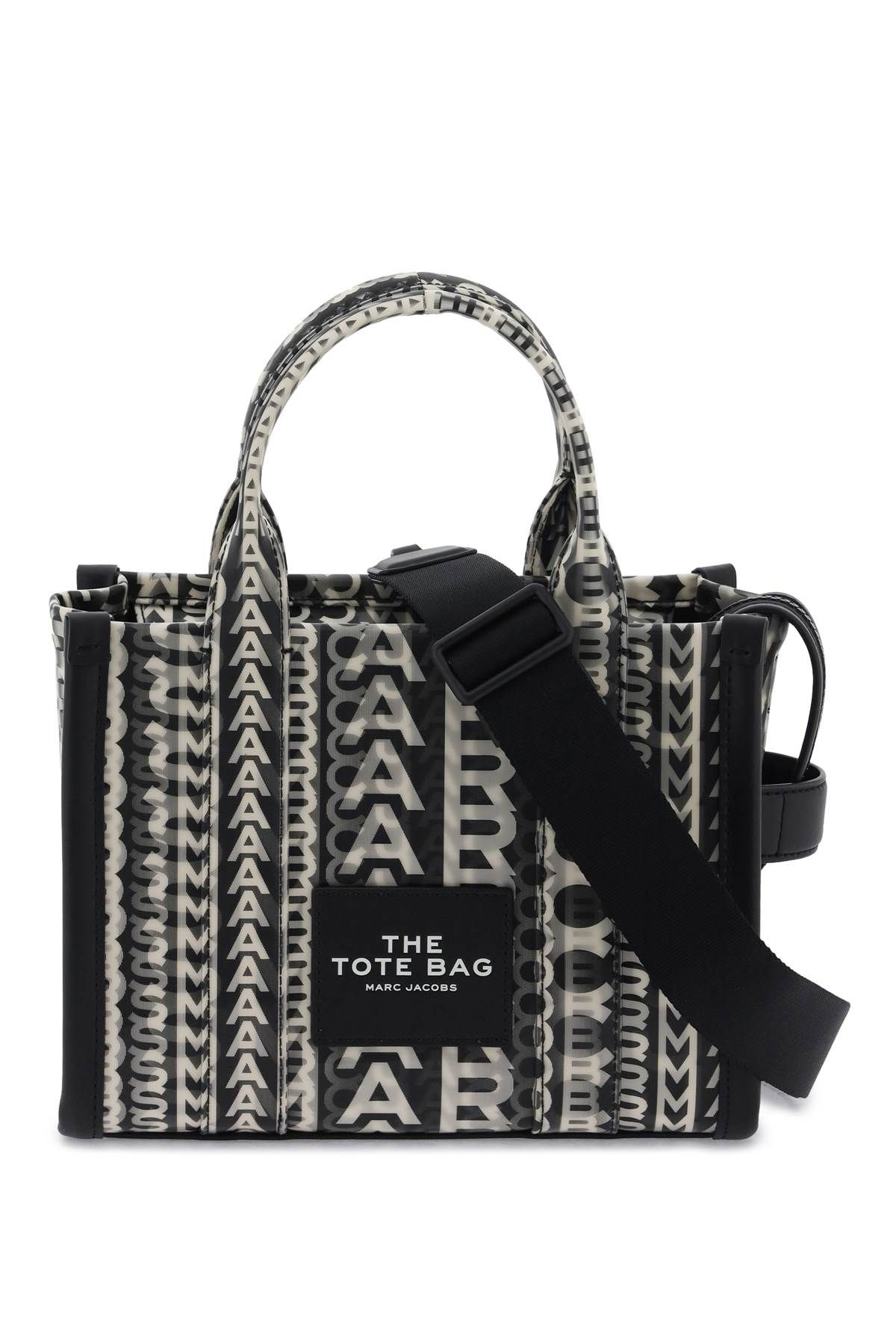 Marc Jacobs Black The Small Monogram-lenticular Tote Bag In White,black
